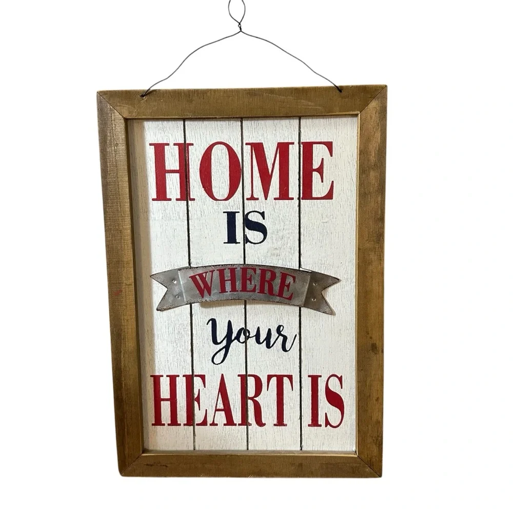 Home Is Where Your Heart Is Rustic Wall Sign